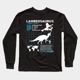 Lambeosaurus data sheet Long Sleeve T-Shirt